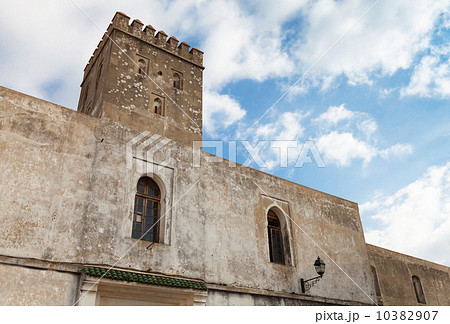 Stone walls of old fortress with blue sky. Madina, Tangier, Moro 10382907