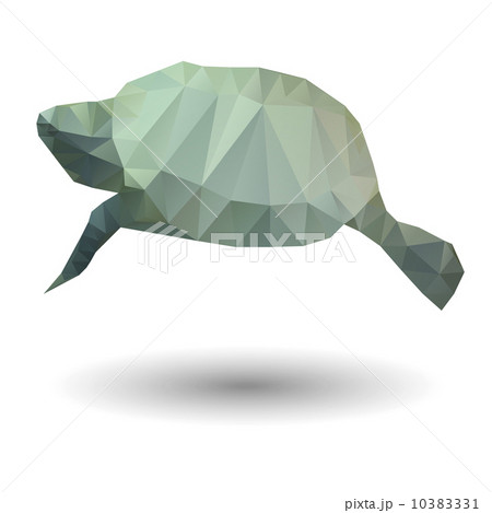 Abstract illustration of sea turtle in origami style on white background 10383331