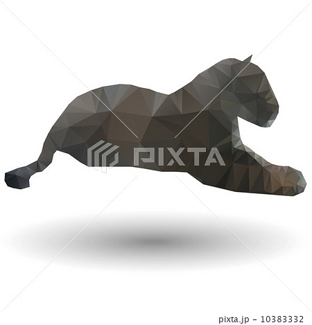 Abstract illustration of jaguar in origami style on white background 10383332