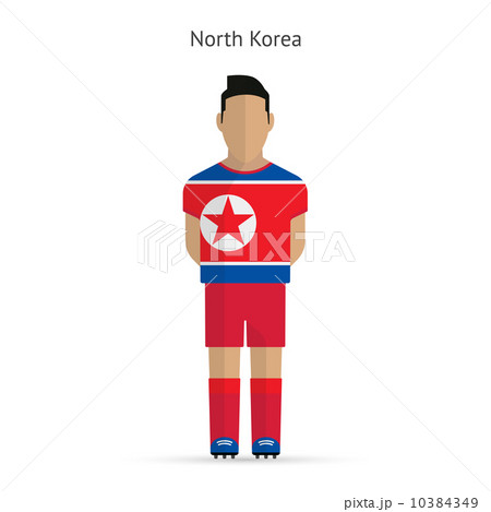 North Korea football player. Soccer uniform. 10384349