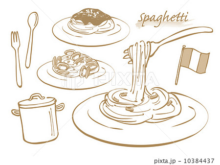 スパゲッティ パスタのイラスト素材