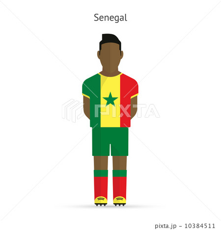 Senegal Football Player Soccer Uniform のイラスト素材