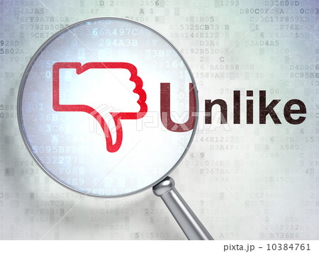 Social network concept: Thumb Down and Unlike with optical glass Social network concept: Thumb Down and Unlike with optical glass 10384761