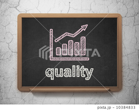 Marketing concept: Growth Graph and Quality on chalkboard background 10384833