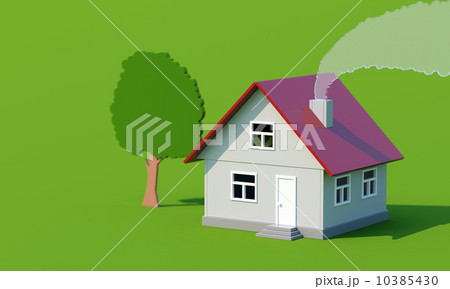 Acrylic toy house and the smoke coming from the chimney Acrylic toy house and the smoke coming from the chimney 10385430