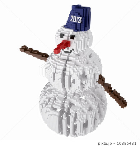 pixelized snowman - a symbol of the Christmas holidays isolated on white background pixelized snowman - a symbol of the Christmas holidays isolated on white background 10385431