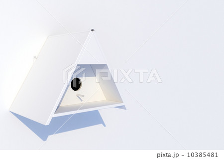 white nest box on white wall  10385481