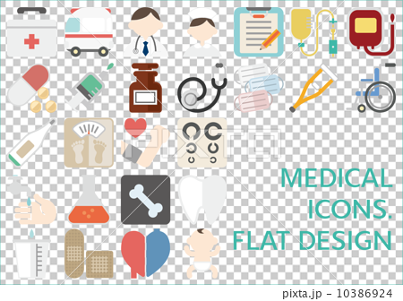 医療系アイコン フラットデザインのイラスト素材