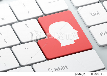 Finance concept: Head on computer keyboard background Finance concept: Head on computer keyboard background 10388912