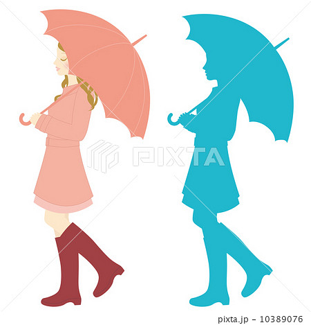 Woman Holding An Umbrella Rainy Day Service For Stock Illustration