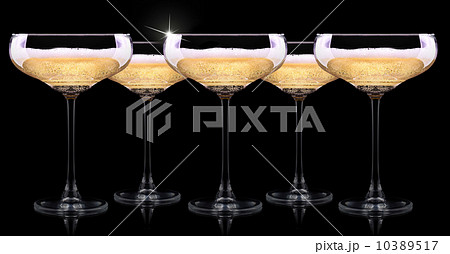 champagne glass on black background champagne glass on black background 10389517