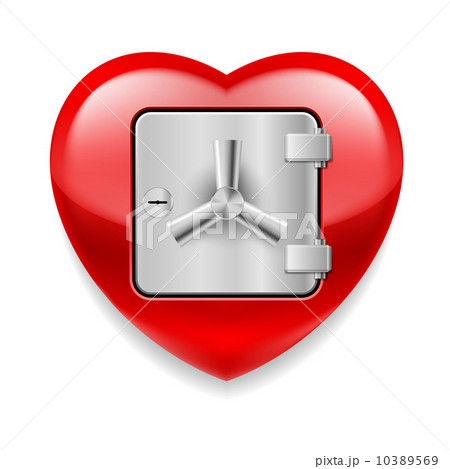 Shiny red heart as a safe 10389569