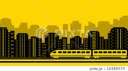 passenger train on city background 10389574