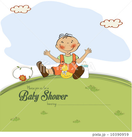 baby shower card with little boy baby shower card with little boy 10390959