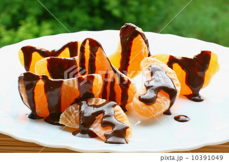 Chocolate covered tangerine stack 10391049