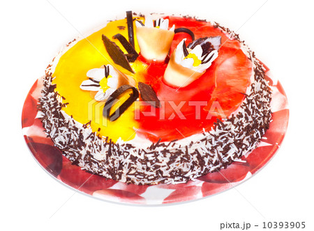 Fruit cake isolated on white 10393905