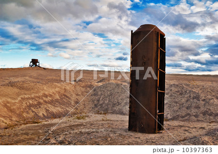 Evening landscape on sandy strip mine Evening landscape on sandy strip mine 10397363