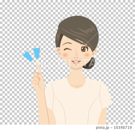 指差しをする接客女性 10398719