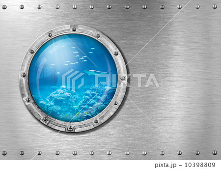 submarine metal porthole underwater 10398809