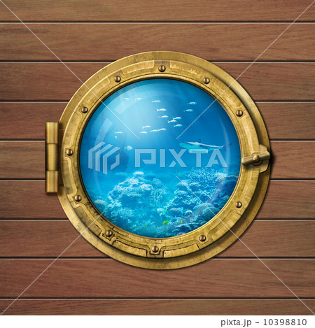 bathyscaphe or submarine porthole underwater 10398810