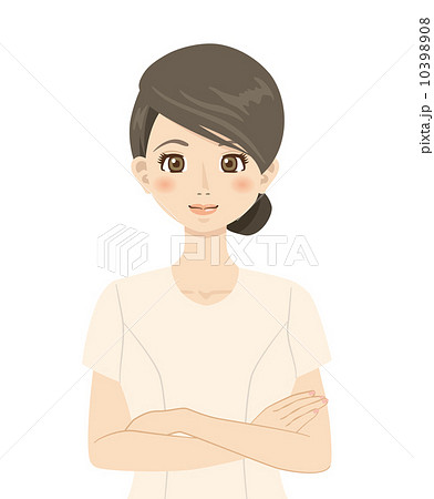 腕組　笑う、笑顔、　考える 10398908