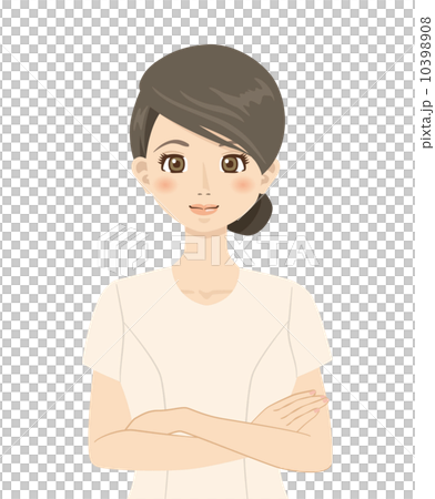 腕組　笑う、笑顔、　考える 10398908