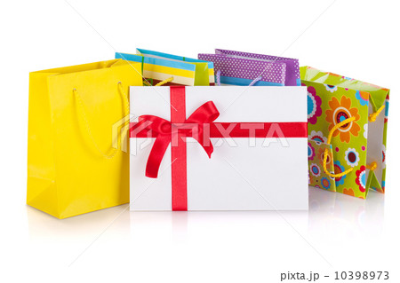 Colored gift bags, box and letter 10398973