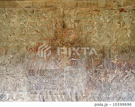 世界遺産　アンコールワット　第一回廊　壁画 10399696