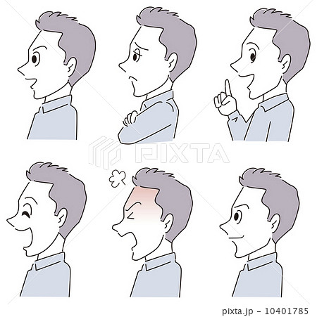 男性の横顔アイコンのイラスト素材