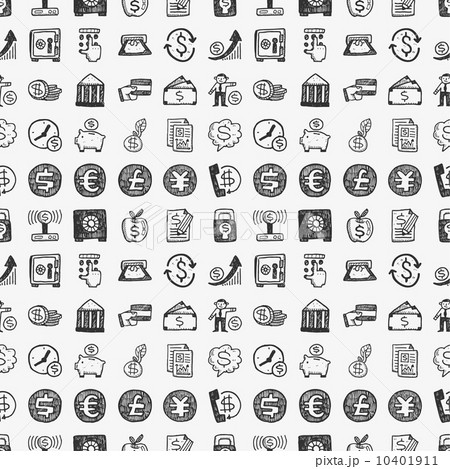 seamless doodle financial pattern 10401911