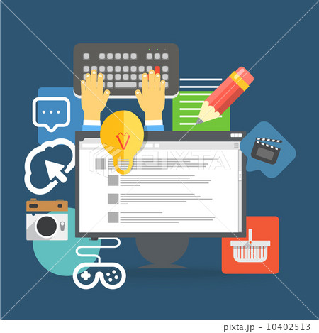 Browser window with modern interface. Social media concept 10402513