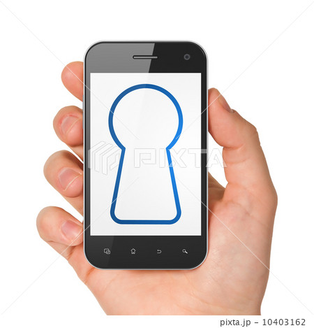 Information concept: Keyhole on smartphone 10403162