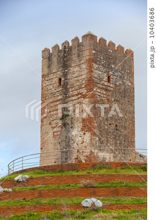 Ancient fortress tower monument in Tangier, Morocco 10403686