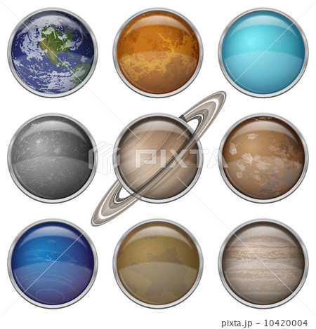 Solar System planets, set buttons 10420004