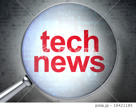 News concept: Tech News with optical glass 10421185