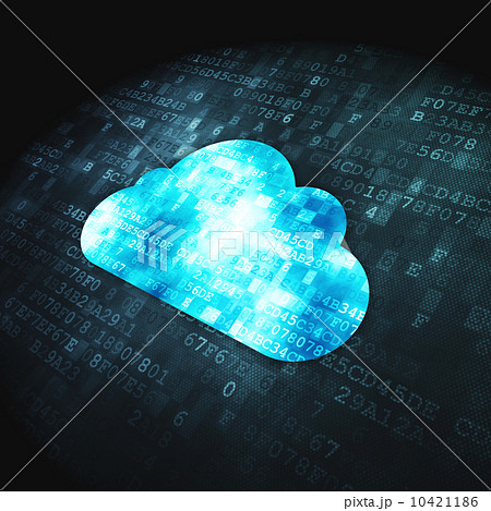 Cloud technology concept: Cloud on digital background 10421186