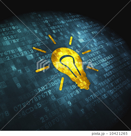Finance concept: Light Bulb on digital background 10421265