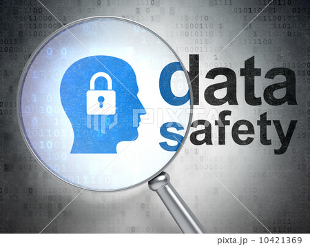Information concept: Head Whis Padlock and Data Safety with opti 10421369