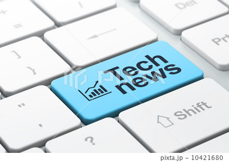 Growth Graph and Tech News on computer keyboard Growth Graph and Tech News on computer keyboard 10421680