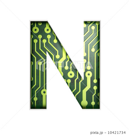Electric curcuit board letters and numbers collection: N isolate Electric curcuit board letters and numbers collection: N isolate 10421734