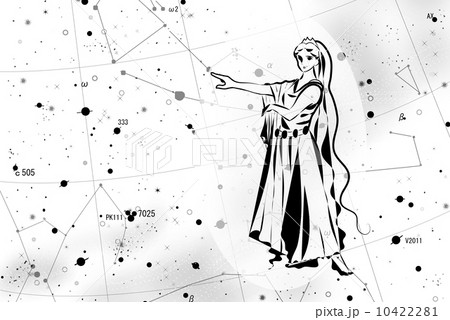 方向を指差す女神と星座 10422281