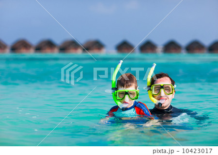 Father and son snorkeling Father and son snorkeling 10423017