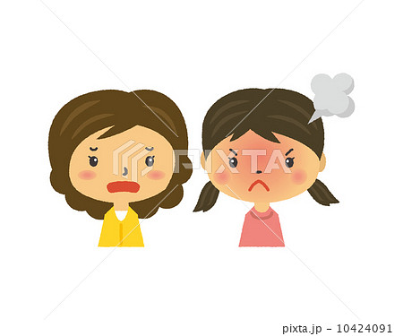 反抗期の子供 二頭身 シリーズ のイラスト素材