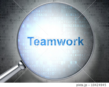 Magnifying optical glass with words Teamwork on digital backgrou Magnifying optical glass with words Teamwork on digital backgrou 10424945