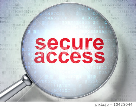 Magnifying optical glass with words secure access on digital bac Magnifying optical glass with words secure access on digital bac 10425044