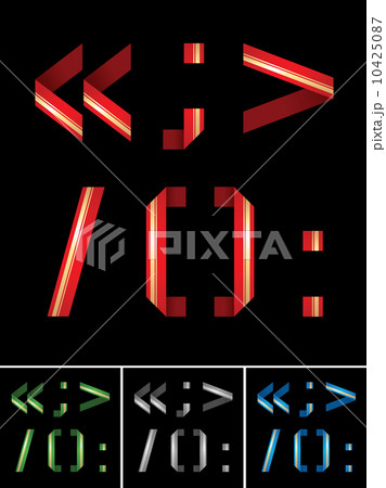 Punctuation marks from color paper ribbon 10425087