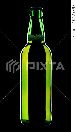 Bottle of beer, isolated on a black background 10425398