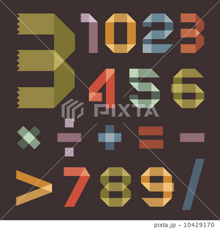 Font from colored scotch tape - Arabic numerals 10429170