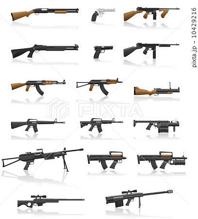 weapon and gun set collection icons vector illustration 10429216
