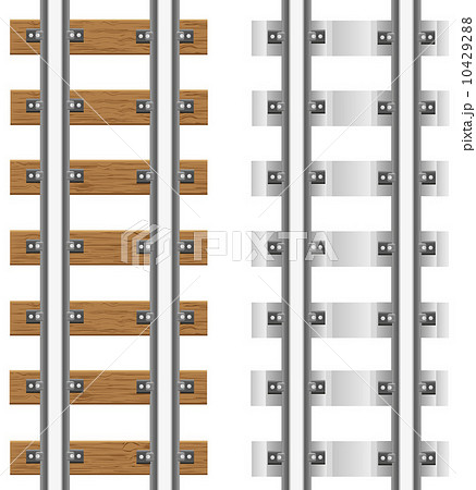 Rails With Concrete And Wooden Sleepers Vector のイラスト素材